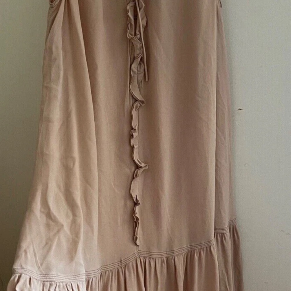 Bottega Veneta Beige Maxi Skirt with Ruffle Detail